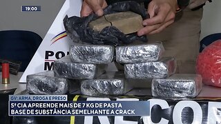 Arma, droga e um preso: PM apreende mais de 7 Kg de pasta base de substância semelhante a crack.