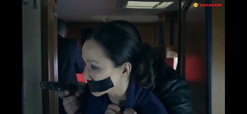 Russian Asian woman held hostage with her mouth sealed with black tape