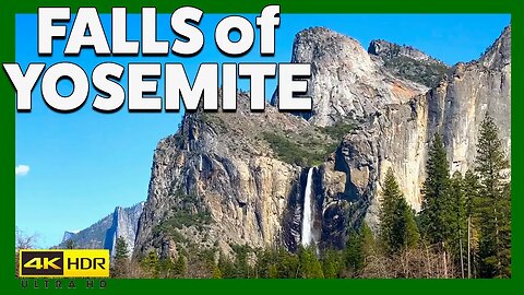 2022 Yosemite National Park Bridalveil Fall, Yosemite Falls, Cascade Creek 4K HDR Vacation Travel