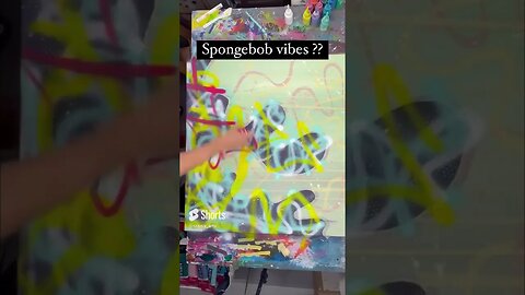 This painting gives me Spongebob vibes !!! #abstract #artist