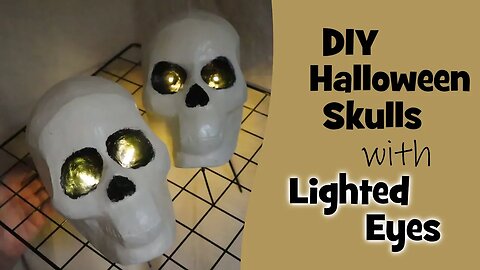 Lighted Halloween Skulls - Easy Paper Mache Project