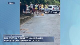 Coronel Fabriciano: PM registra o 4º Homicídio em menos de 1 semana na cidade.