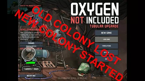 Old Colony Lost/New Colony Started - Oxygen Not Included