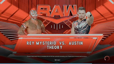 WWE Monday Night Raw Rey Mysterio vs Austin Theory