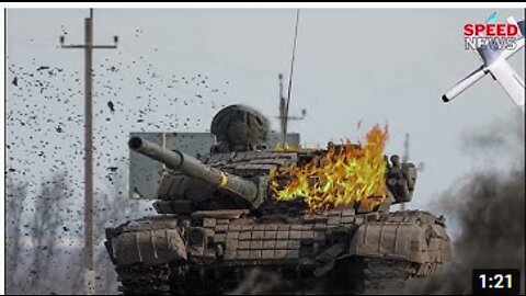The destruction of the T-72 tank on a mine was caught on video