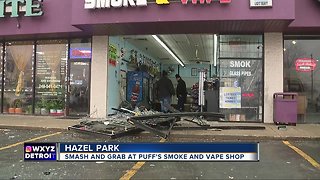Smash and grab at Puff's Smoke and Vape Shop