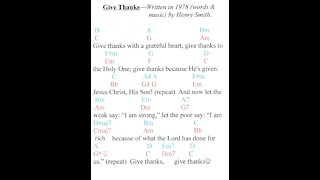 Give Thanks - Key of C - Walter Fisher