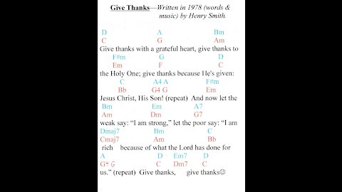 Give Thanks - Key of C - Walter Fisher