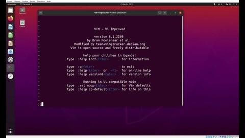 Vídeo mostrando editores de texto no Linux Ubuntu: vi, nano, gedit