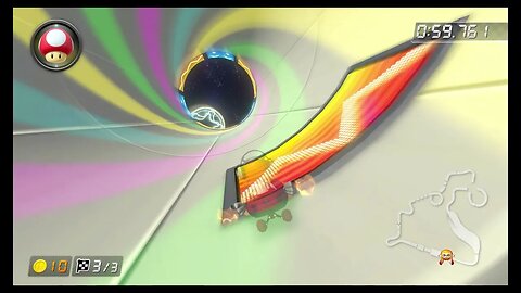 Mario Kart 8 Deluxe DLC Wave 3 Time Trials - 3DS Rainbow Road (200cc) - 1:15.815