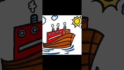 Drawing and Coloring a Ship for Kids & Toddlers/ Ariu Land