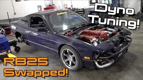 The 240SX Heads Back To The Dyno! Tuning the RB25 on Pump Gas & E85!
