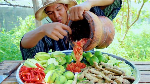 Eating Sour Fruits With Super Spicy - Tasty Yummy Spicy Sour Fruit