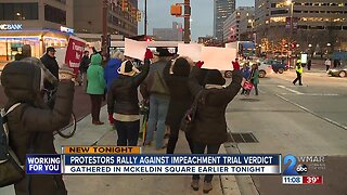 Protestors rally against impeachment trial verdict