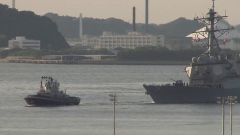 USS Fitzgerald Arrives Back in Japan Safely.