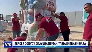 Tercer convoy de ayuda humanitaria entra en Gaza | NTD NOTICIAS