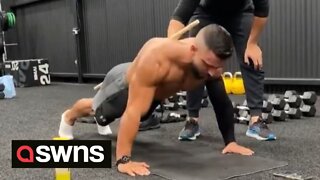 A mechanic has smashed the world record for most push-ups in an hour - completing a staggering 3,183