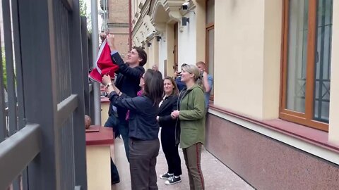 Trudeau And Members Of His Cabinet Appear To Be Having Trouble Raising The Canada Flag