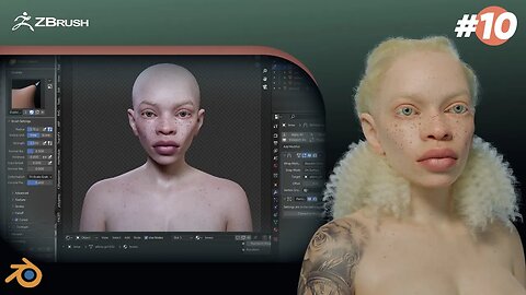 creating the Albino Character using Blender- 3D Timelapse part 10