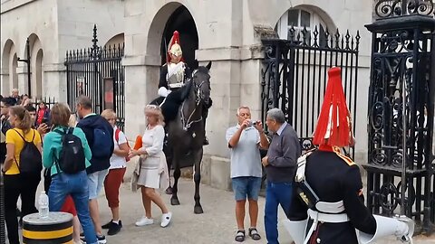 Massive shout at tourist's. tourist stops to take a photo make way #horseguardsparade