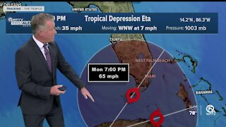 Eta weakens to tropical depression