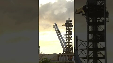 SpaceX Falcon 9 Raised on Launch Pad #spacex #nasa #shorts