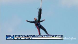 Will Smith celebrates 50th birthday by bungee jumping