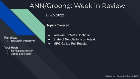 Armenian News: Yerevan Protests Grow | Artsakh Negotiations | New MPG Poll | Ep #141 - Jun 5, 2022