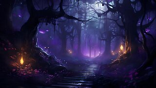 Enchanted Forest Ambience | Fantasy Music | Cricket Sounds & Magical Chimes | Night Fairy Forest