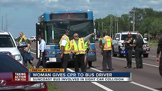 Mother of 6 rushes to help PSTA bus driver after 8-vehicle crash in Pinellas County