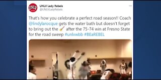 Lady Rebels celebrate a perfect road season