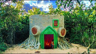 25Days Building New Creative Solar Tree Stump Fairy House