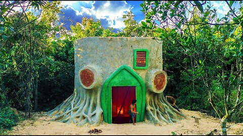 25Days Building New Creative Solar Tree Stump Fairy House