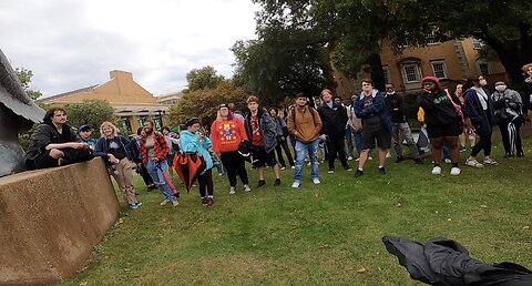 Univ of North Texas: Even in The Rain & Wind, Gospel Preaching Draws A Crowd, Dealing with Sexual Perverts, Agnostics, Skeptics and Hypocrites, Jesus Christ Exalted
