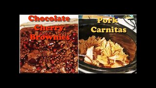 Pork Carnitas Dinner & Chocolate Cherry Brownie Dessert *Mom Life* Picky Eaters | Family of 5 |