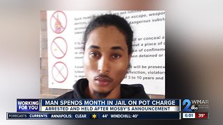 Man sits in jail on pot charge Mosby said she wouldn’t prosecute