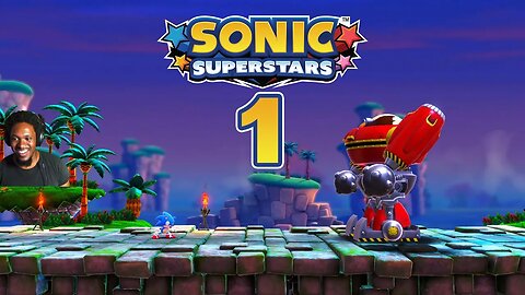 Sonic Superstars Playthrough Walkthrough Part 1 - Bridge Island and Speed Jungle