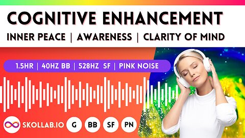 Cognitive Enhancement | 40Hz Gamma Binaural Beat + 528Hz Solfeggio Frequency + Pink noise