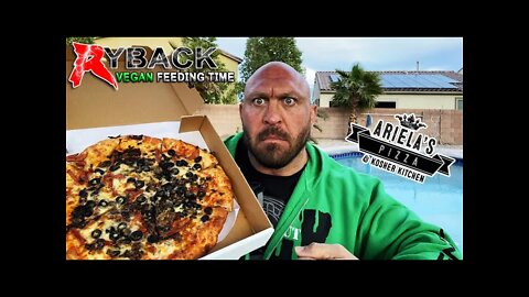 Ryback Feeding Time: Ariela’s Pizza Kitchen Pepperoni, Mushroom, and Olive Pizzas