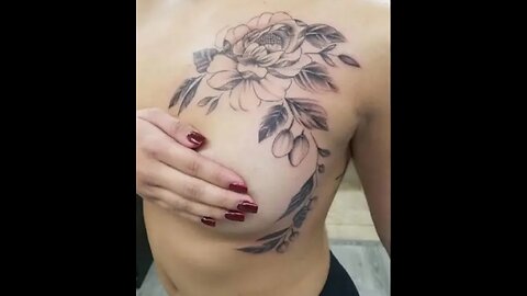 Hot tattoo on girls b***s❤️😱🤩