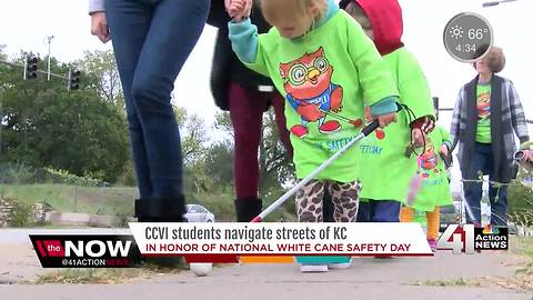 Blind students raise awareness on national white cane safety day