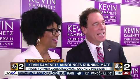 Gubernatorial candidate Kevin Kamenetz announces Valerie Ervin as his running mate