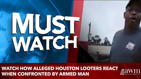 Watch How Alleged Houston Looters React When Confronted by Armed Man