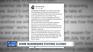 Northeast Ohio businesses choosing to not reopen despite clearance from Gov. Mike DeWine