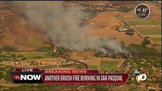 Brush fire burning in San Pasqual