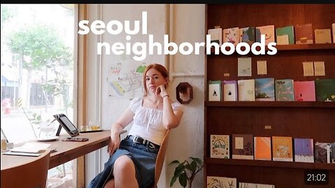 Seoul neighbourhood bookstores,cafe,stationary, and threft stores vlog