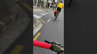 Cyclist up Queen Street