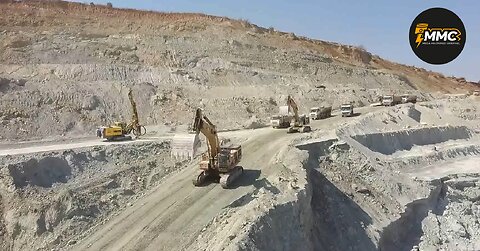 Army of Excavators and Trucks At Full Working Hours | Drone View Of A Coal Mine