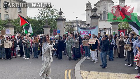 Mass student Rally For Palestine, Cardiff University, Wales