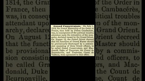 Grand Conservators: Encyclopedia of Freemasonry By Albert G. Mackey